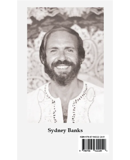 Bagside af bogen "Visdommens ø" med billede af Sydney Banks.